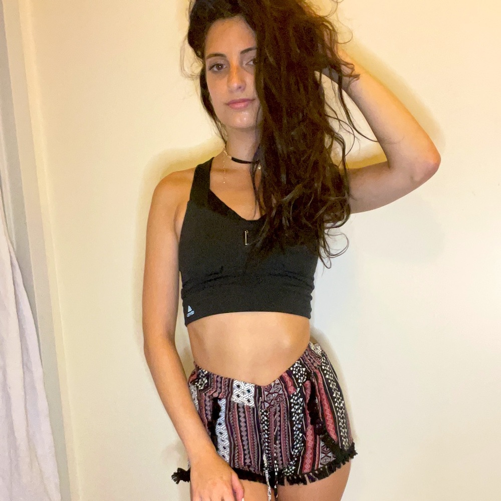 Red white and black formal shorts